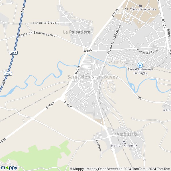 La carte pour la ville de Saint-Denis-en-Bugey 01500