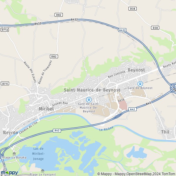 La carte pour la ville de Saint-Maurice-de-Beynost 01700