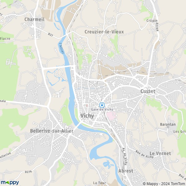 La carte pour la ville de Vichy 03200