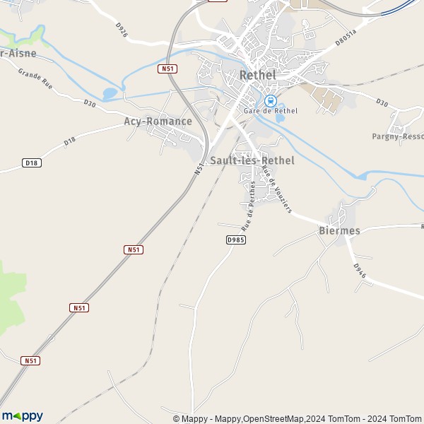 La carte pour la ville de Sault-lès-Rethel 08300