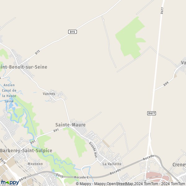La carte pour la ville de Sainte-Maure 10150