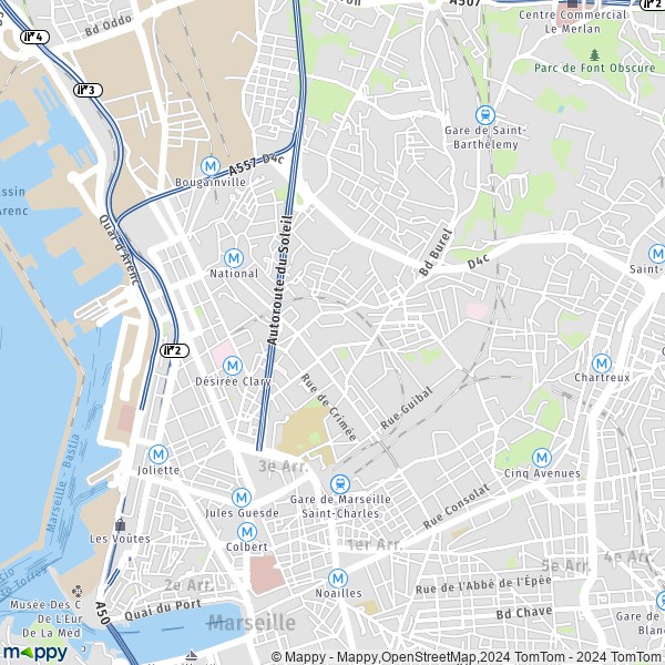 La carte pour la ville de 3e Arrondissement, Marseille