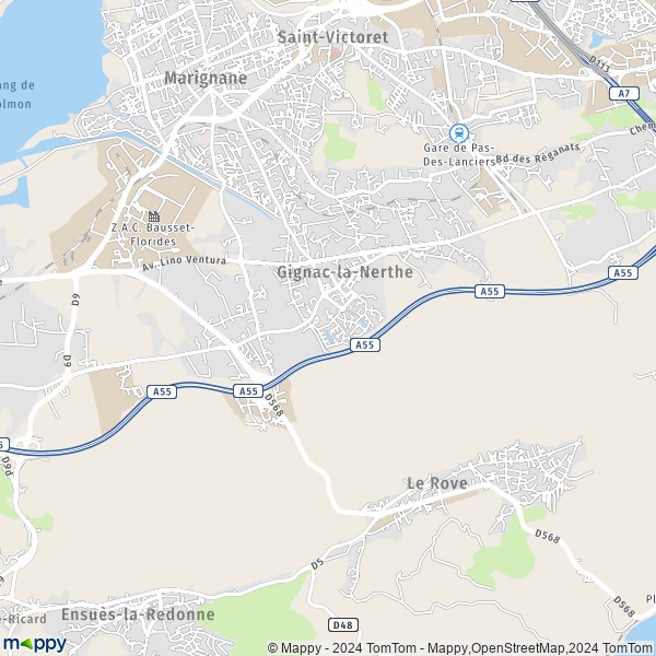 La carte pour la ville de Gignac-la-Nerthe 13180