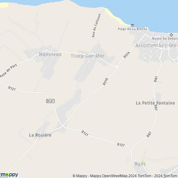 La carte pour la ville de Tracy-sur-Mer 14117