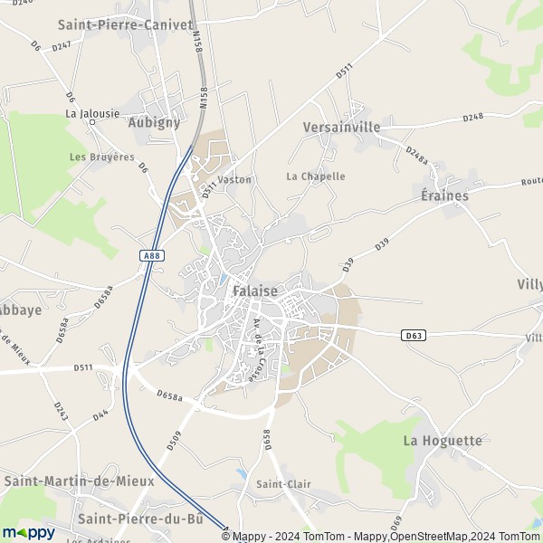 La carte pour la ville de Falaise 14700