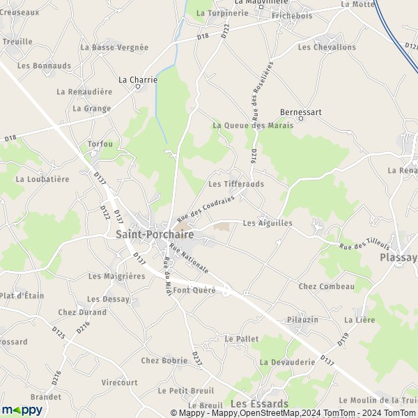 La carte pour la ville de Saint-Porchaire 17250