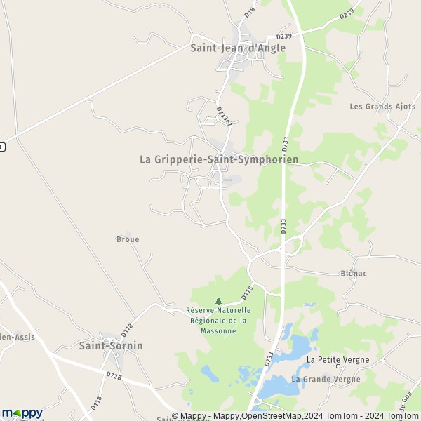 La carte pour la ville de La Gripperie-Saint-Symphorien 17620