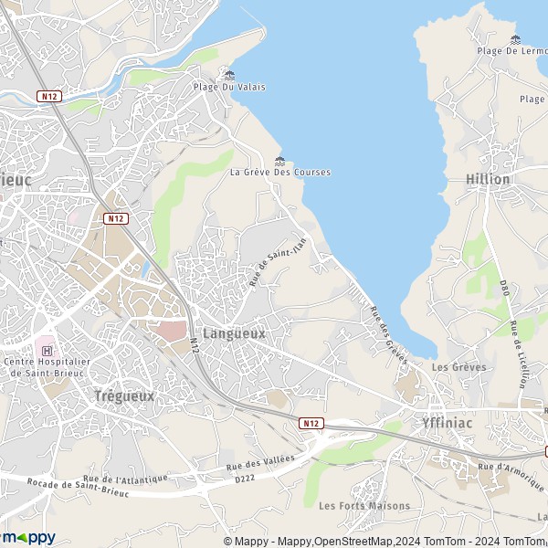 La carte pour la ville de Langueux 22360