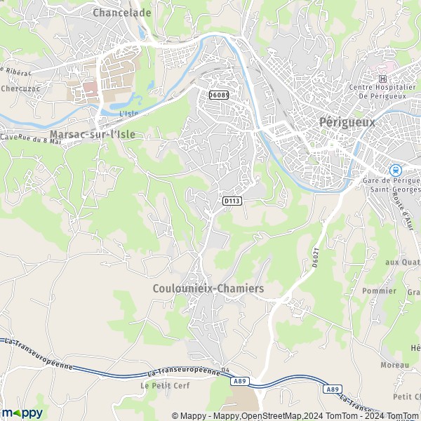 La carte pour la ville de Coulounieix-Chamiers 24660
