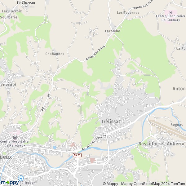 La carte pour la ville de Trélissac 24750