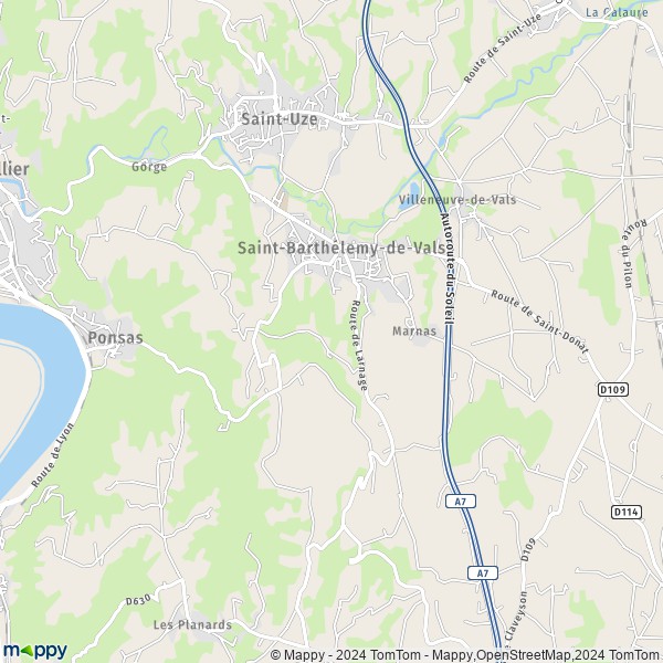 La carte pour la ville de Saint-Barthélemy-de-Vals 26240