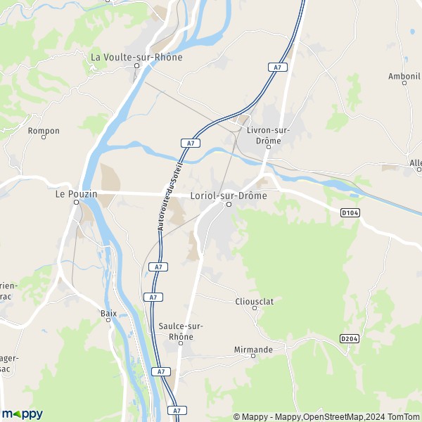 La carte pour la ville de Loriol-sur-Drôme 26270