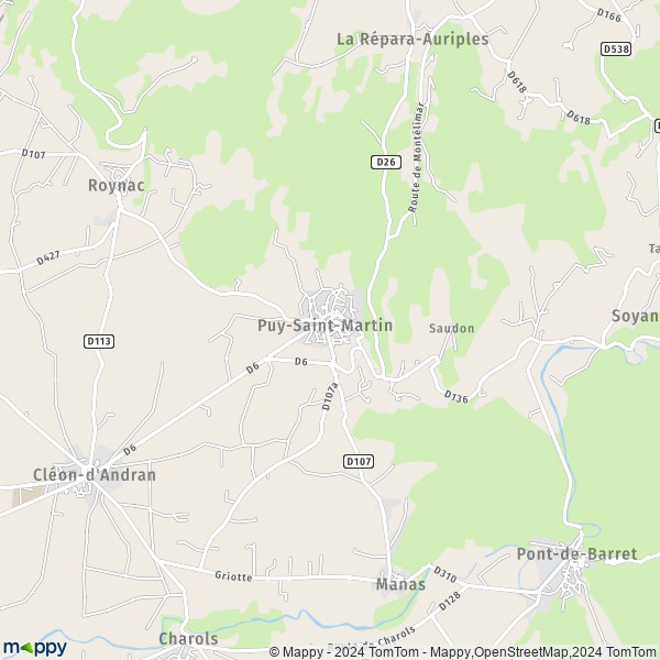 La carte pour la ville de Puy-Saint-Martin 26450