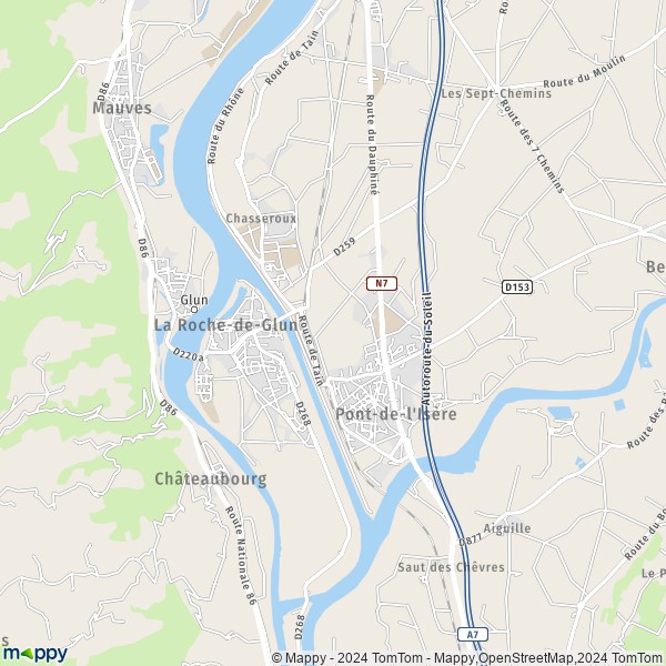 La carte pour la ville de La Roche-de-Glun 26600