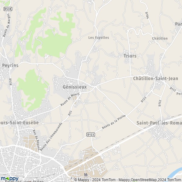 La carte pour la ville de Génissieux 26750
