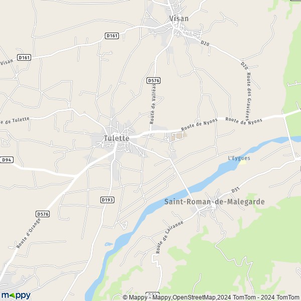 La carte pour la ville de Tulette 26790