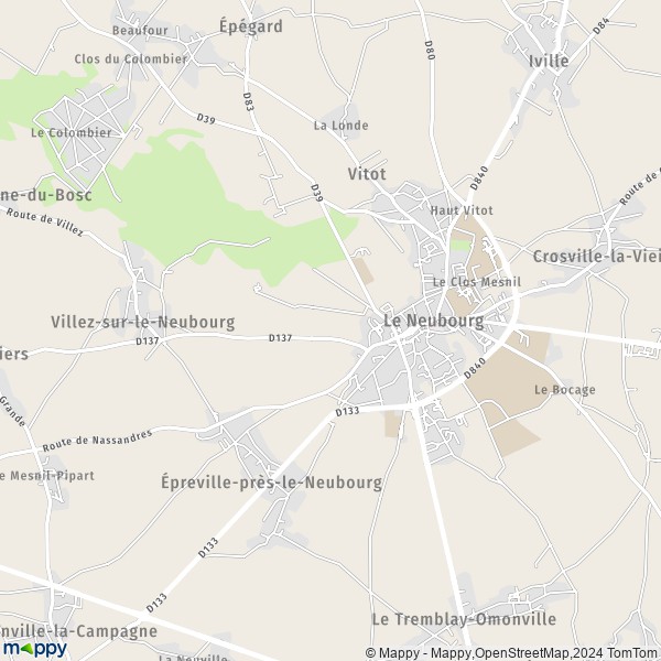 La carte pour la ville de Le Neubourg 27110