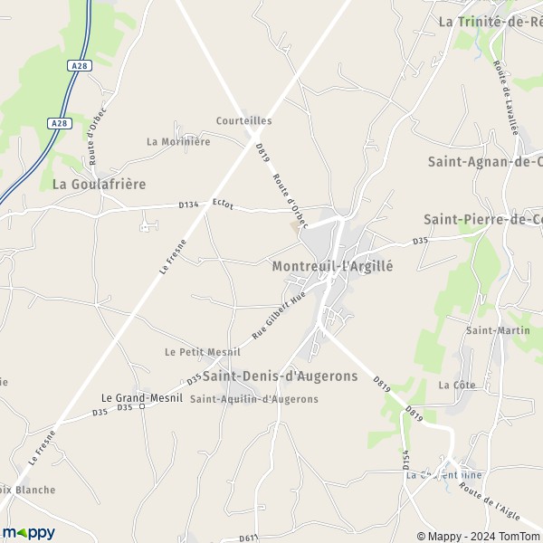 La carte pour la ville de Montreuil-l'Argillé 27390