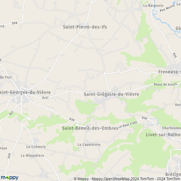 La carte pour la ville de Saint-Grégoire-du-Vièvre 27450