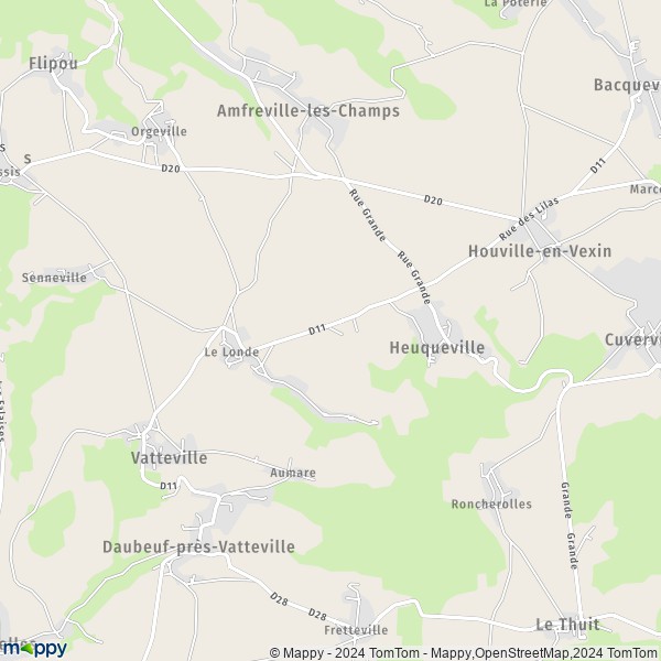 La carte pour la ville de Heuqueville 27700