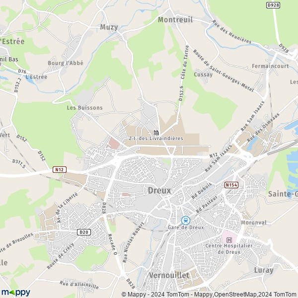 La carte pour la ville de Dreux 28100