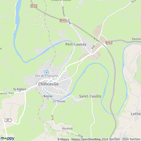 La carte pour la ville de Châteaulin 29150
