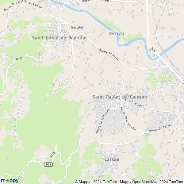 La carte pour la ville de Saint-Paulet-de-Caisson 30130