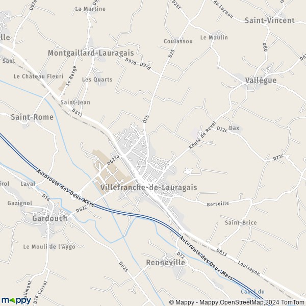 La carte pour la ville de Villefranche-de-Lauragais 31290