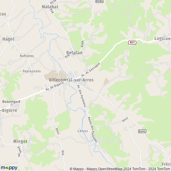 La carte pour la ville de Villecomtal-sur-Arros 32730