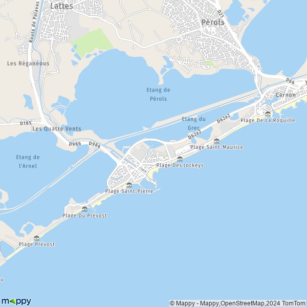 La carte pour la ville de Palavas-les-Flots 34250
