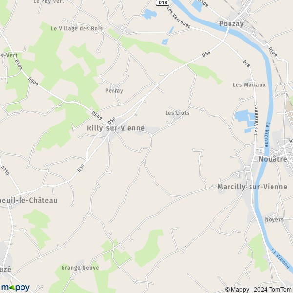 La carte pour la ville de Rilly-sur-Vienne 37220