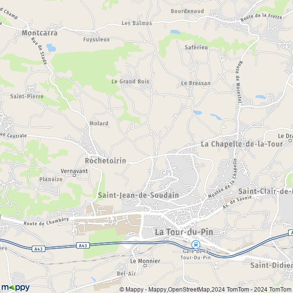 La carte pour la ville de Saint-Jean-de-Soudain 38110