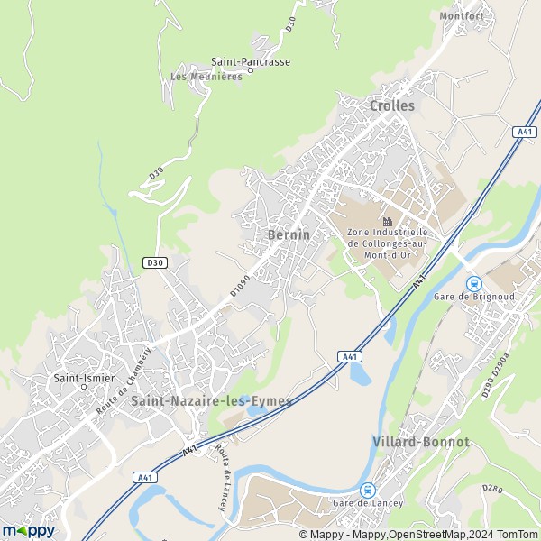 La carte pour la ville de Bernin 38190