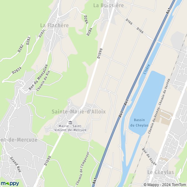 La carte pour la ville de Sainte-Marie-d'Alloix 38660