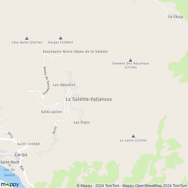 La carte pour la ville de La Salette-Fallavaux 38970