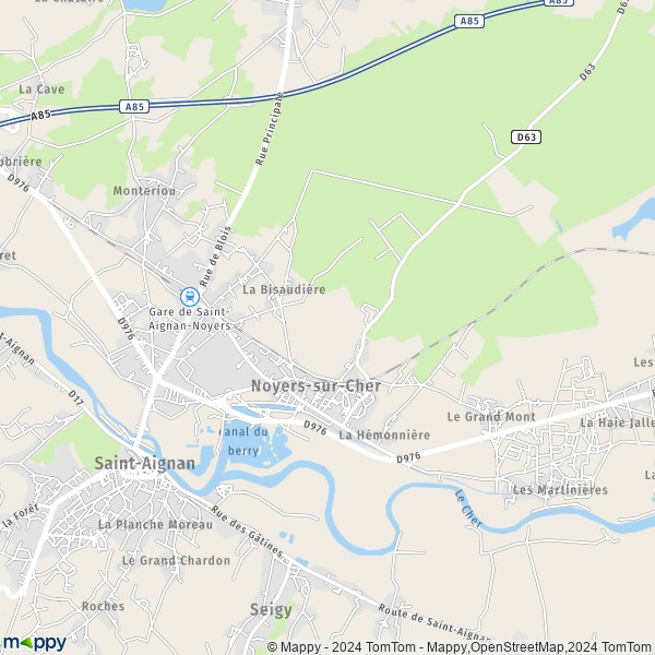 La carte pour la ville de Noyers-sur-Cher 41140