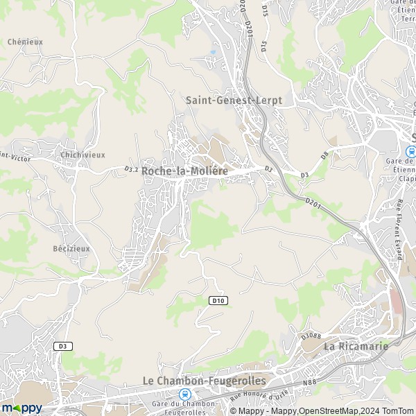 La carte pour la ville de Roche-la-Molière 42230