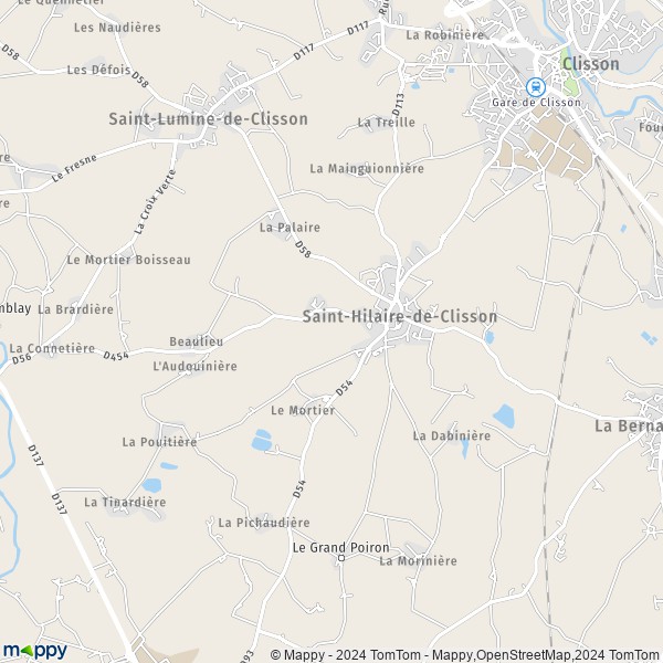 La carte pour la ville de Saint-Hilaire-de-Clisson 44190