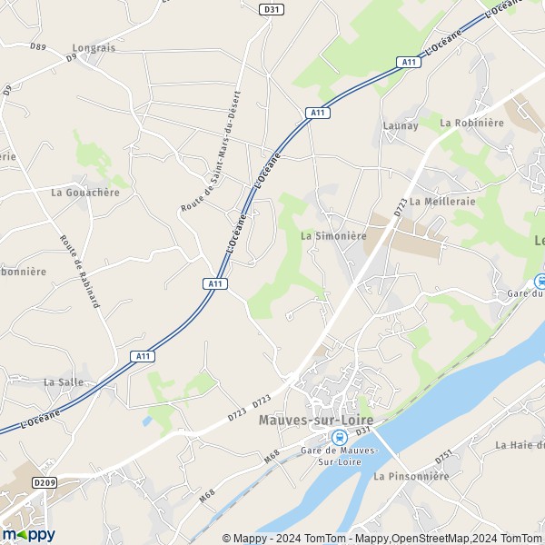 La carte pour la ville de Mauves-sur-Loire 44470