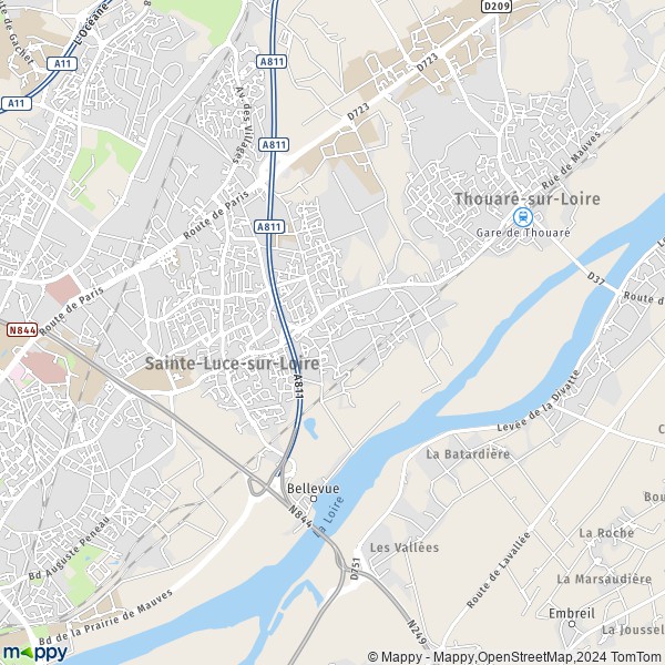 La carte pour la ville de Sainte-Luce-sur-Loire 44980