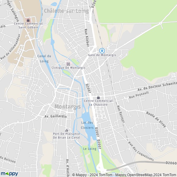 La carte pour la ville de Montargis 45200