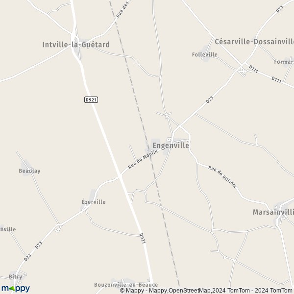 La carte pour la ville de Engenville 45300