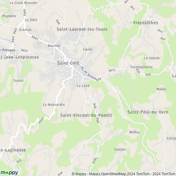 La carte pour la ville de Saint-Céré 46400