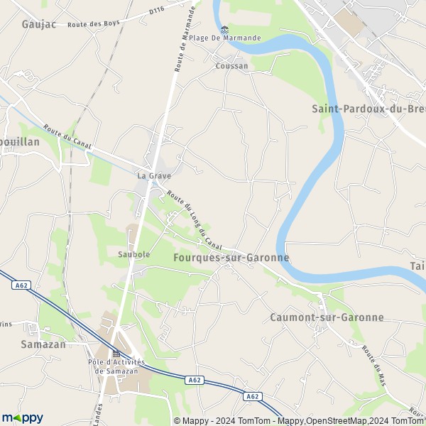 La carte pour la ville de Fourques-sur-Garonne 47200