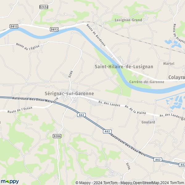 La carte pour la ville de Sérignac-sur-Garonne 47310