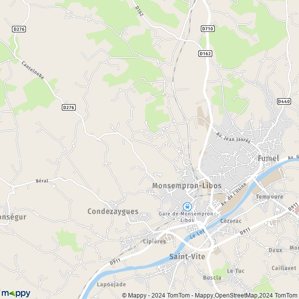 La carte pour la ville de Monsempron-Libos 47500
