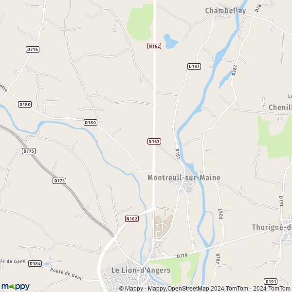 La carte pour la ville de Montreuil-sur-Maine 49220