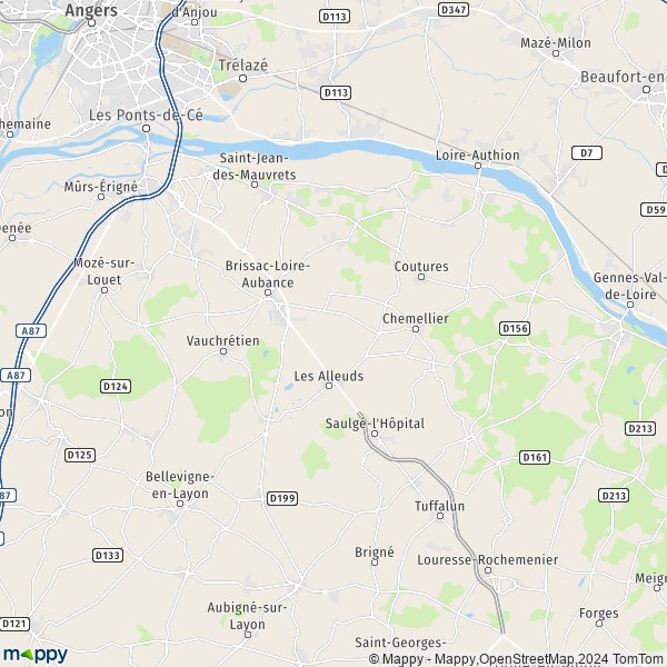 La carte pour la ville de Vauchrétien, 49320 Brissac-Loire-Aubance