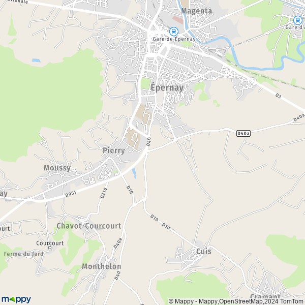 La carte pour la ville de Pierry 51530
