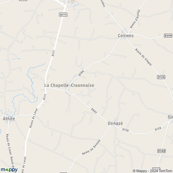 La carte pour la ville de La Chapelle-Craonnaise 53230